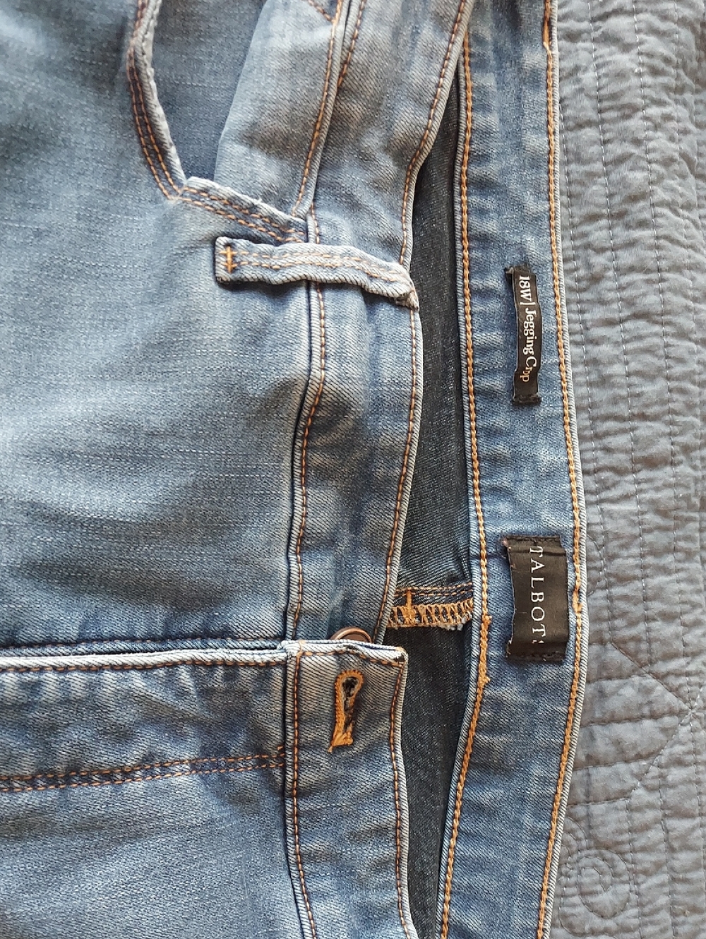 Talbots Light Blue Denim Cropswith Contrast Stitching